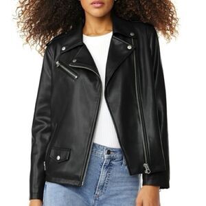 Scoop Faux Leather Moto Jacket Black Biker Jacket Women’s Size Medium Streetwear